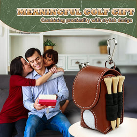 LuzySombral compact leather golf pouch designed for easy on-belt carrying.