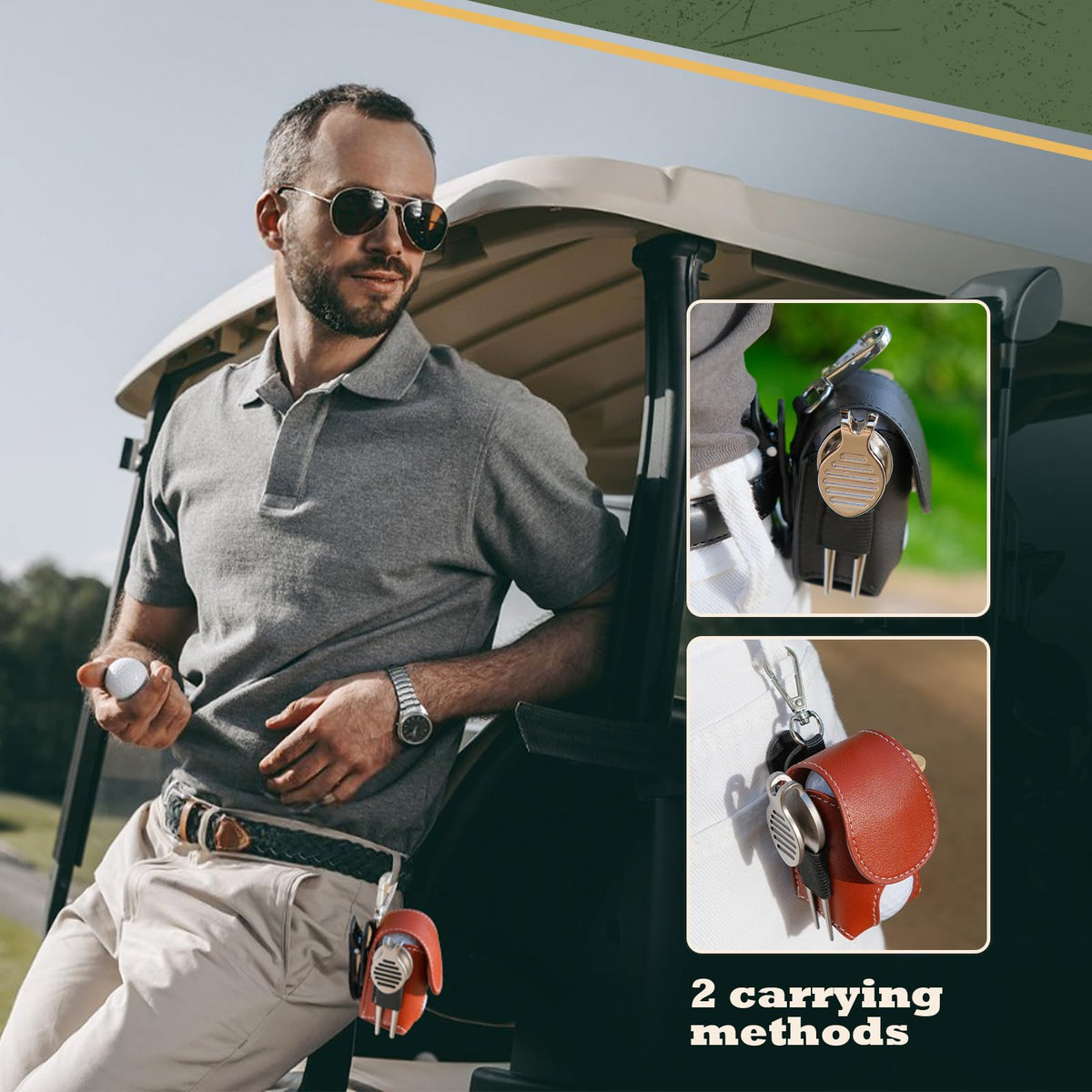 LuzySombral golf ball bag keeps essentials organized and secure.