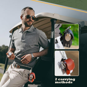 LuzySombral golf ball bag keeps essentials organized and secure.