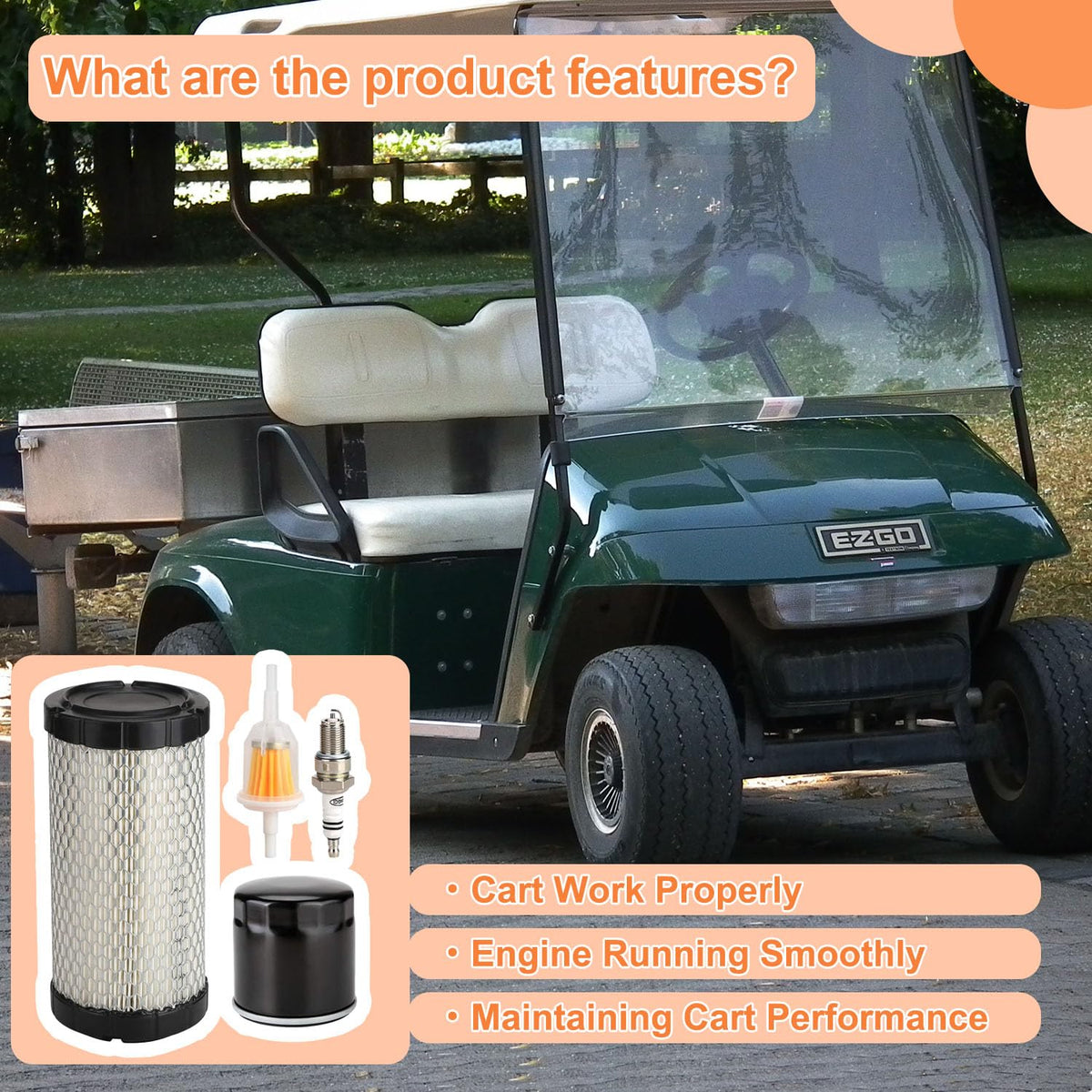 LY 5KYSON EZGO air filter close-up highlighting filtration quality for RXV/TXT