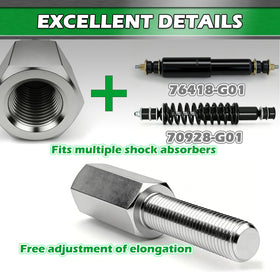 Detail of M10 thread and 1.25mm slope for secure EZGO and Club Car fit