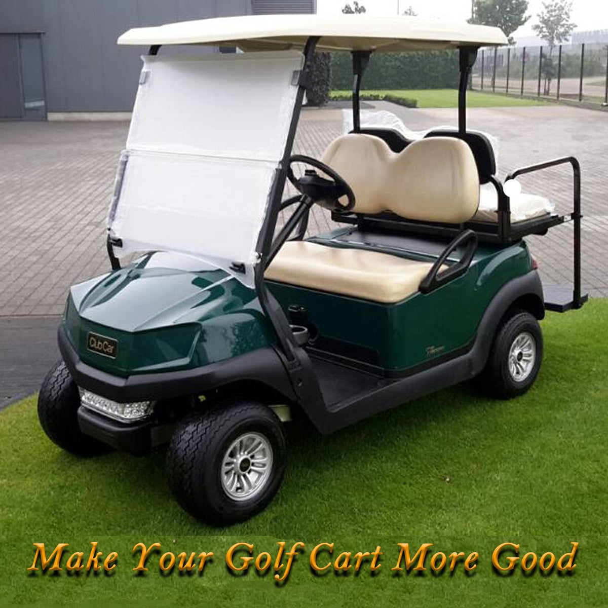 Club Car Tempo with LY 5KYSON name plate on the course.