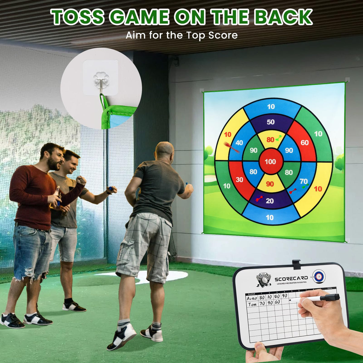 LYDARZ Battle Golf mat double-sided design enables varied games for all skill levels.
