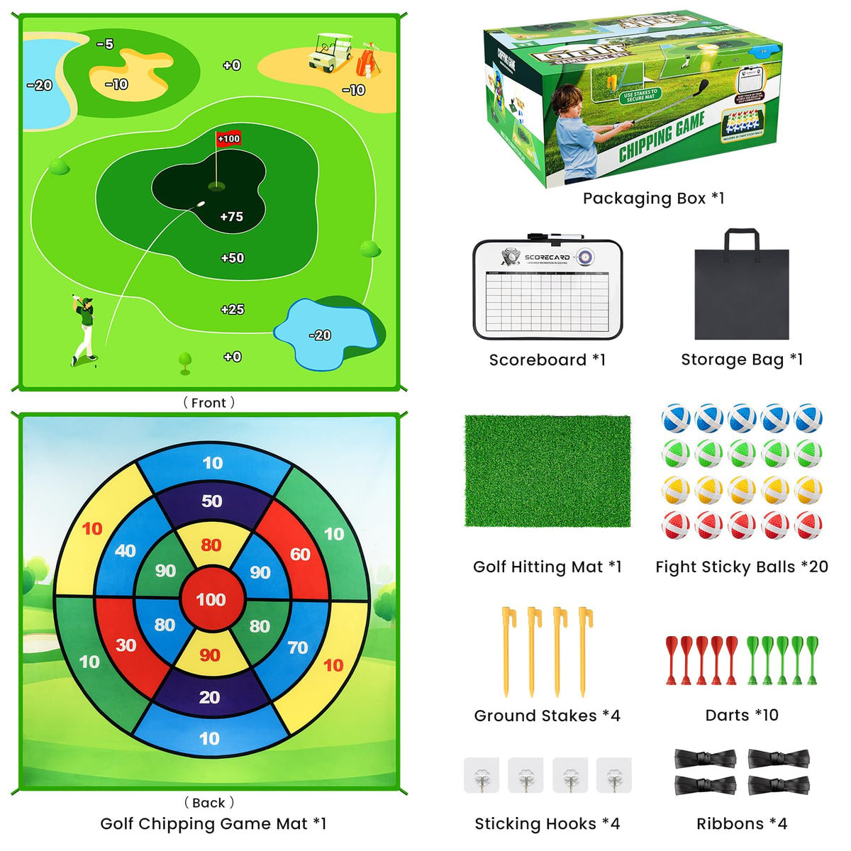 LYDARZ Battle Golf mat durable-outdoor performance supports year-round chipping sessions.