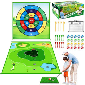 LYDARZ Battle Golf mat front view for precise chipping practice and backyard fun.
