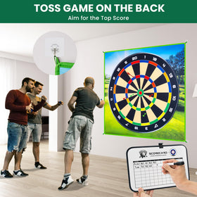LYDARZ Battle Golf Set in a sunny backyard with family enjoying a casual golf game