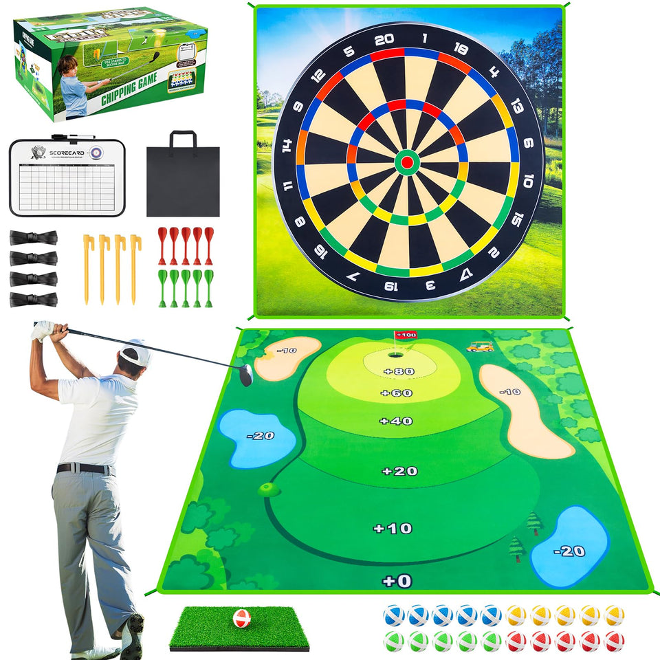 LYDARZ Battle Golf Set double-sided mat for versatile indoor and outdoor play, great for family fun