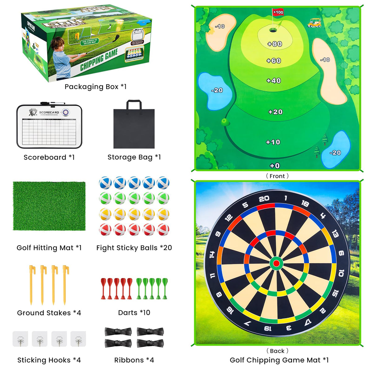 LYDARZ Battle Golf Set ready for a party game, compact and easy to set up