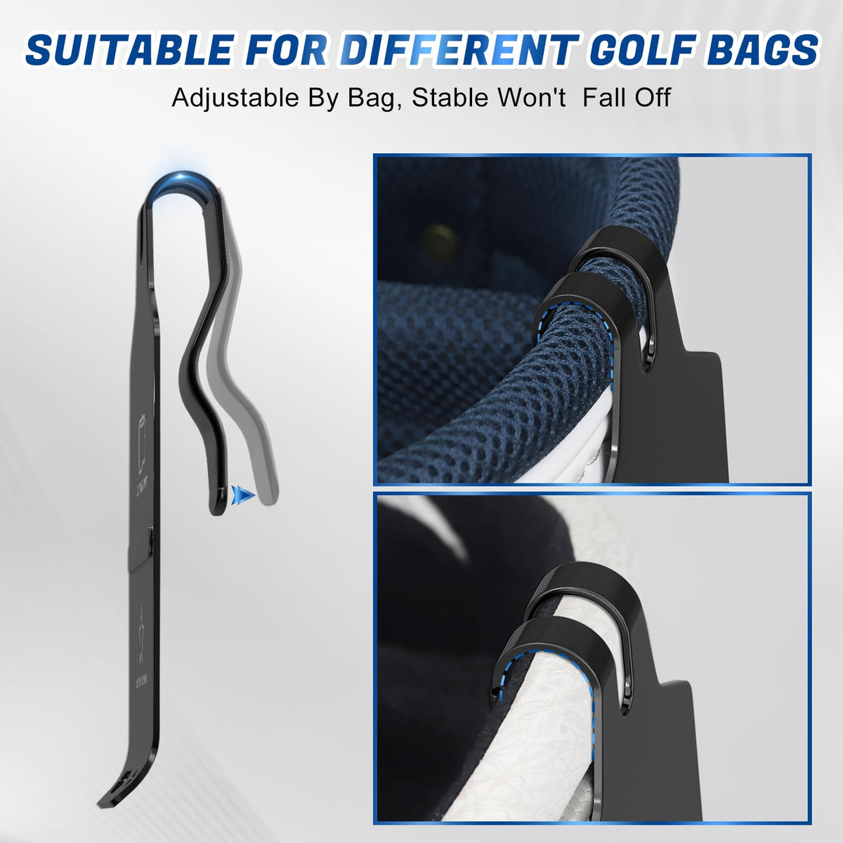 LZFAN portable-golf-bag-attachment enables quick access when moving between holes.