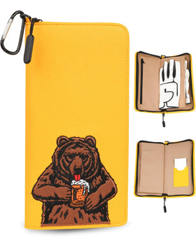 LZFAN glove-holder case with Beer Bear embroidery keeps gloves organized on the course.