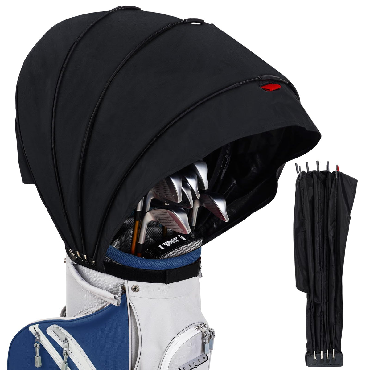 LZFAN golf bag rain cover protects clubs from rain and dust.