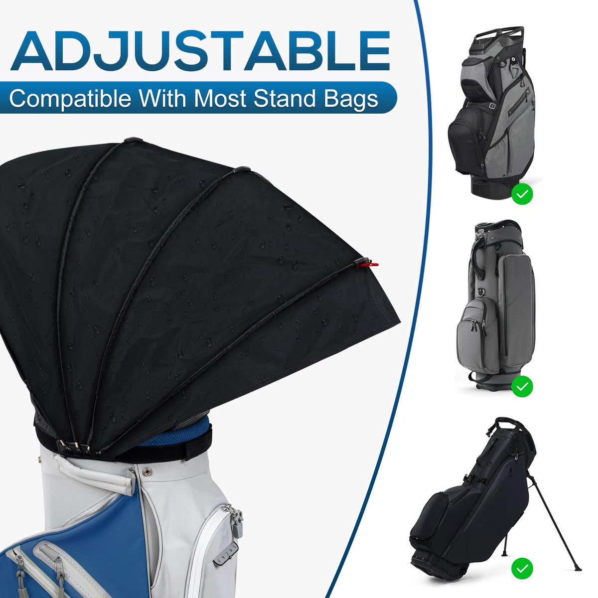 Fits bag tops 22 to 29 inches in circumference.