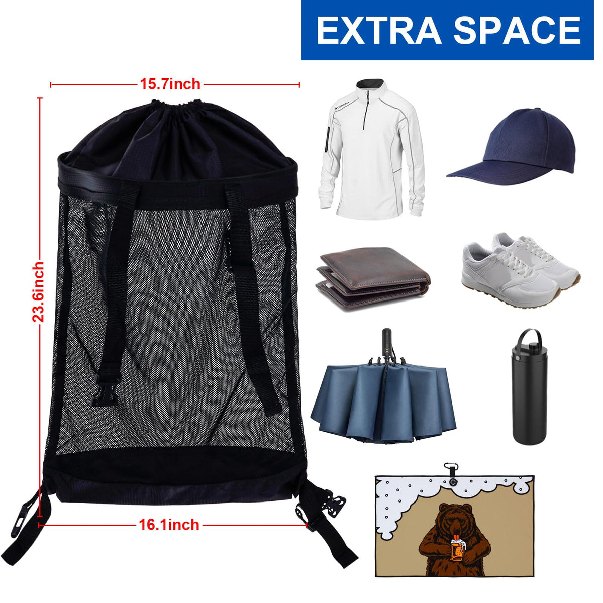 LZFAN durable buckle closure keeps items secure during rounds.