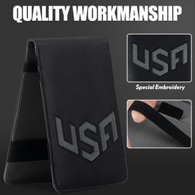 LZFAN embroidered scorecard holder shows premium stitching and quality.