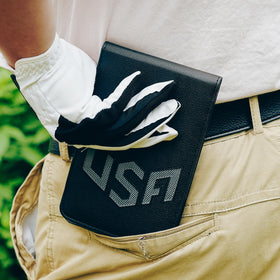 LZFAN yardage book cover side view fits standard pages without folding.