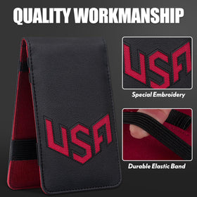 LZFAN yardage book cover protecting cards on the green