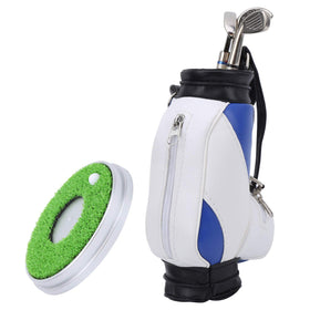 LZKW desktop golf bag pen holder made of zinc alloy and PU leather on a desk