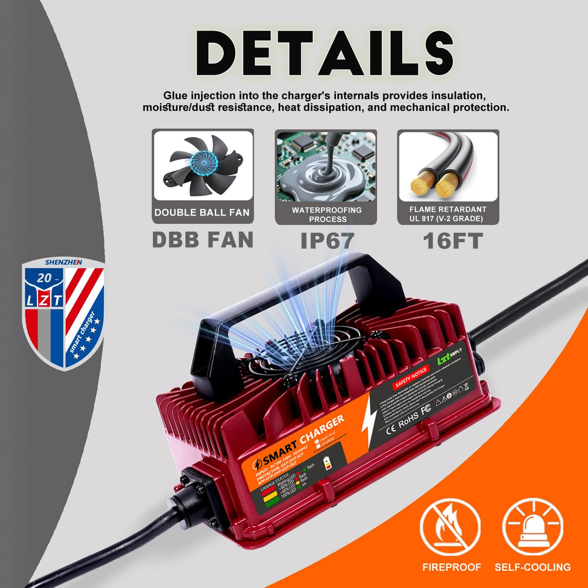 Lztsuply supports 0V charging to revive idle batteries.