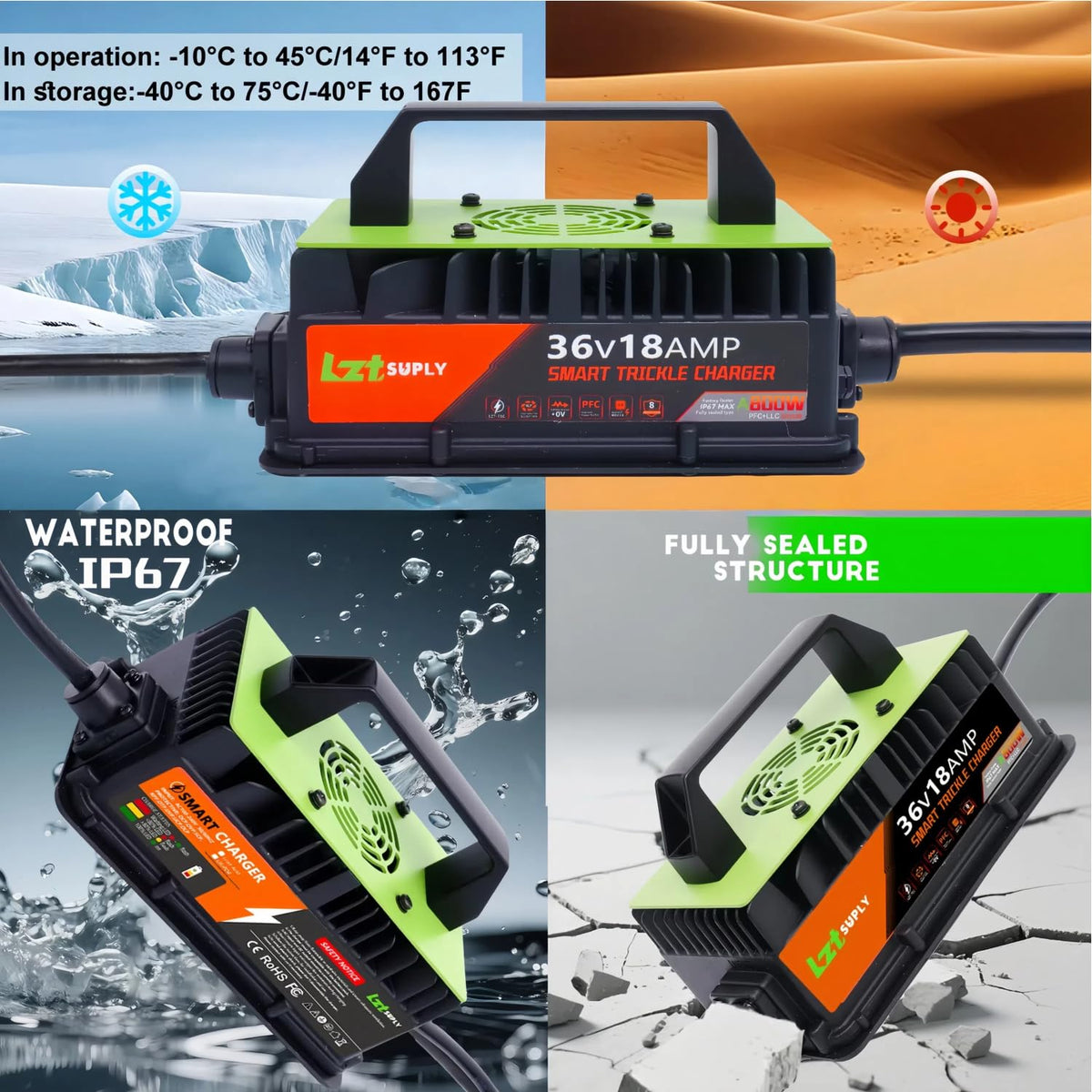 Lztsuply sealed aluminum shell resists dust and water