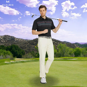 M MAELREG golf pants beige with zip pocket keeps essentials safe during rounds