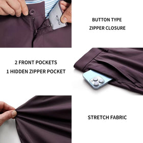 M MAELREG golf pants stretch-demo emphasizes flexible movement during play