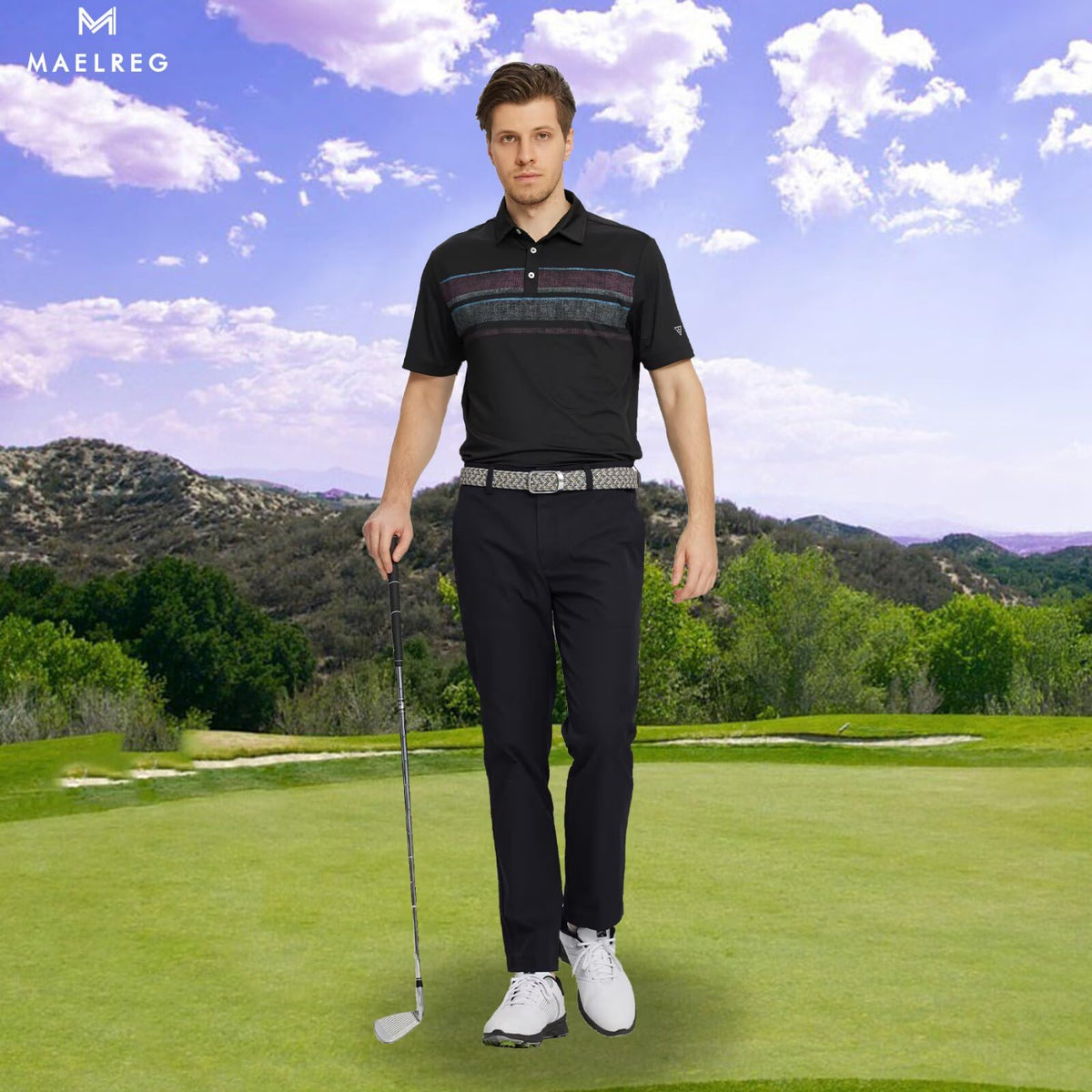 M MAELREG flat-front design detail for a sleek professional look