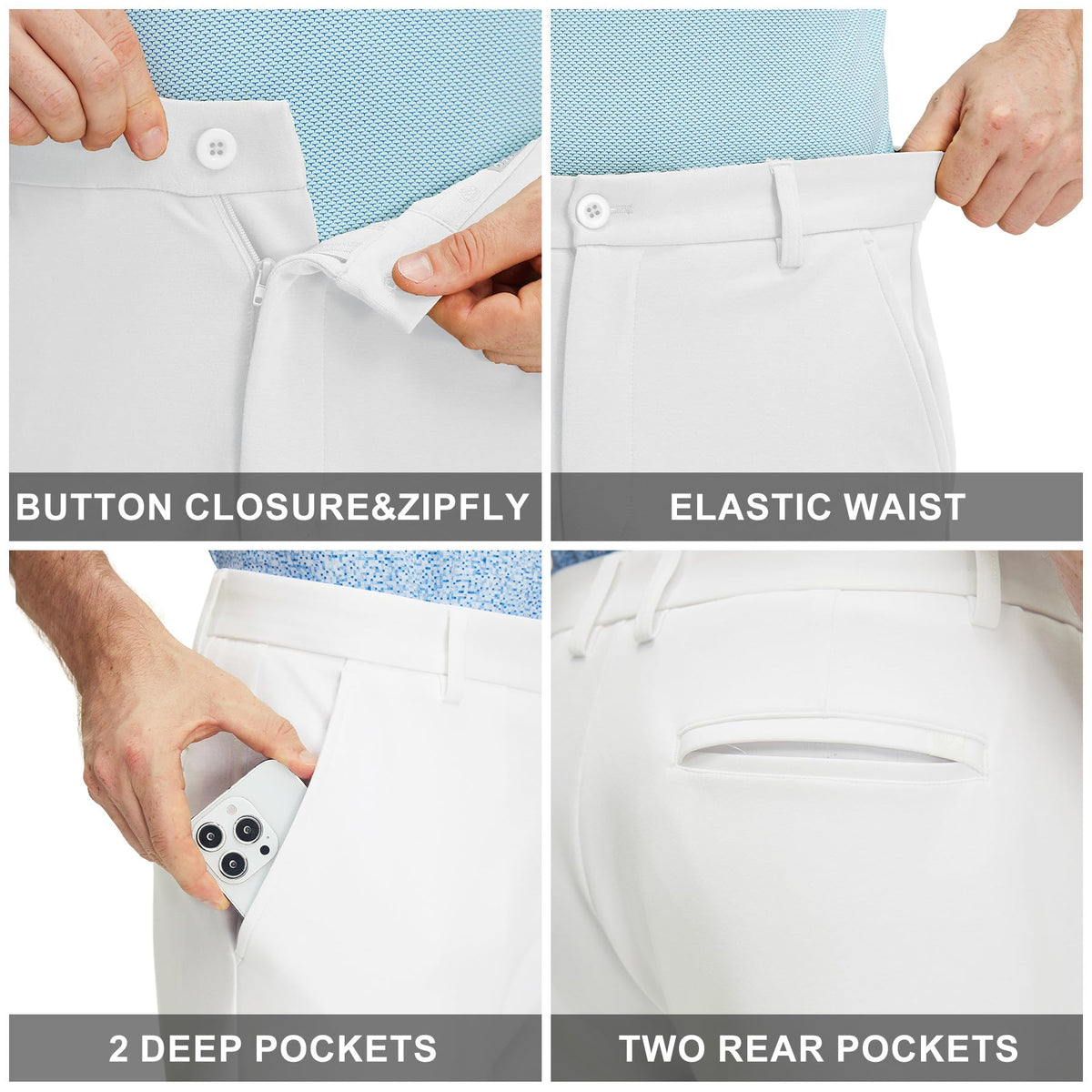 M MAELREG golf pants inner waistband silicone strip prevents slipping