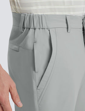 M MAELREG golf pants fabric closeup emphasizes breathable stretch for dynamic swings