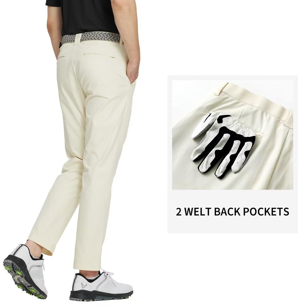 M MAELREG golf pants pocket layout showcasing five pockets for essentials.