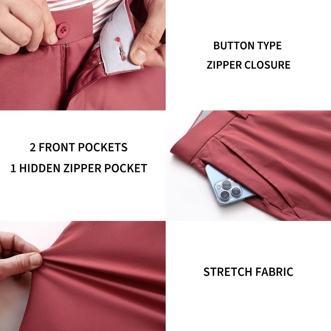 M MAELREG golf pants water-resistant fabric keeps you dry outdoors.
