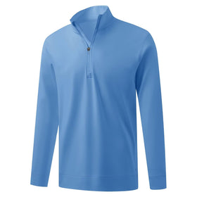 M MAELREG golf pullovers mock neck sky blue on model for versatile warmth