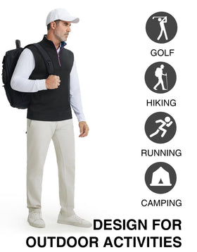 Casual outfit coordination with M MAELREG vest supports travel and daily activities.