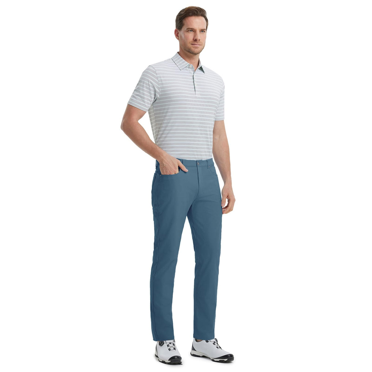 M MAELREG men's business casual pants belt loop detail supports comfortable belt wear