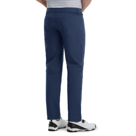 M MAELREG men's navy pants back view emphasizing tailored cut and versatile office wear.