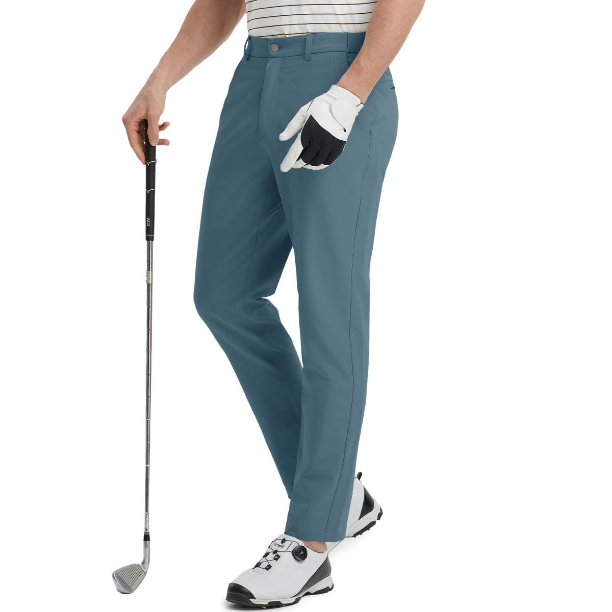 M MAELREG golf pants with dry-fit tech for quick moisture management.