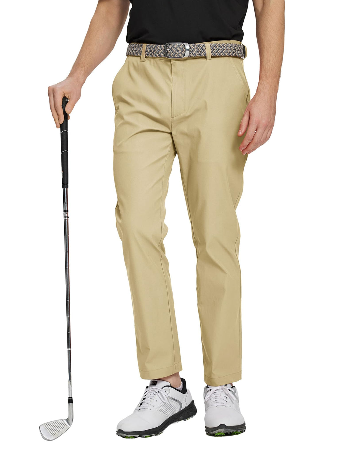 M MAELREG men's golf pants flat-front front view showing water-resistant fabric for outdoor play