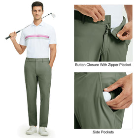 M MAELREG zip fly and belt loops offer practical, tidy dressing for work and golf.