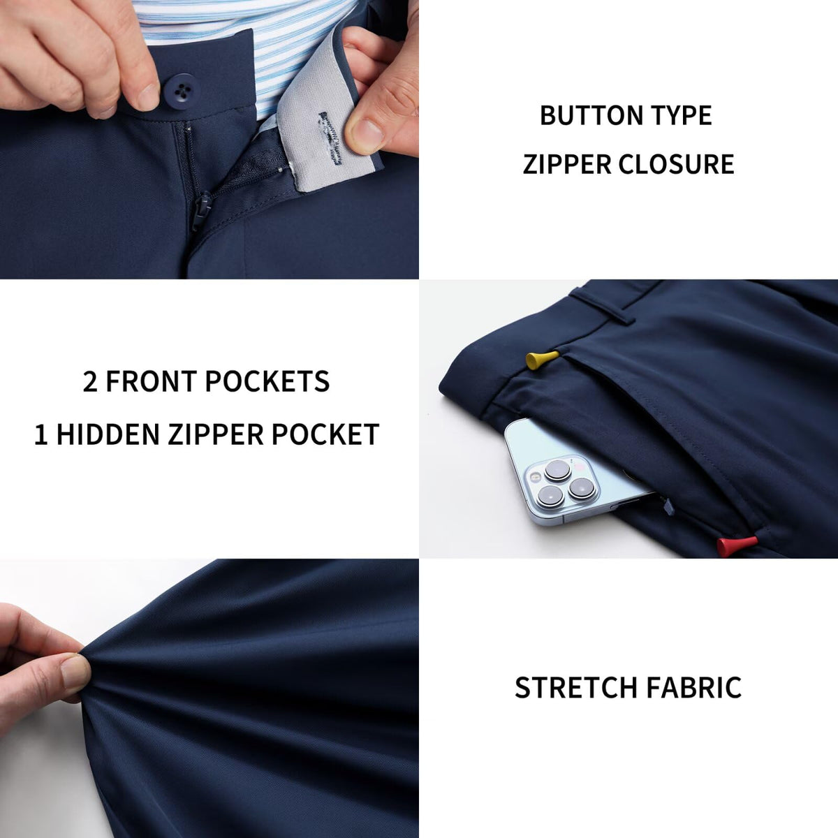 M MAELREG slim-fit chinos with stretch for golf or office use