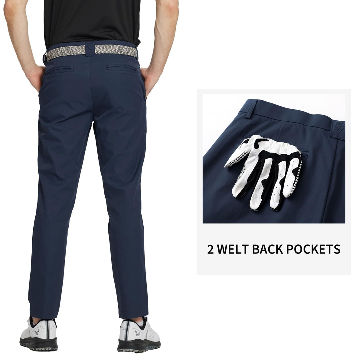 M MAELREG waistband detail with non-slip logo for tuck stability
