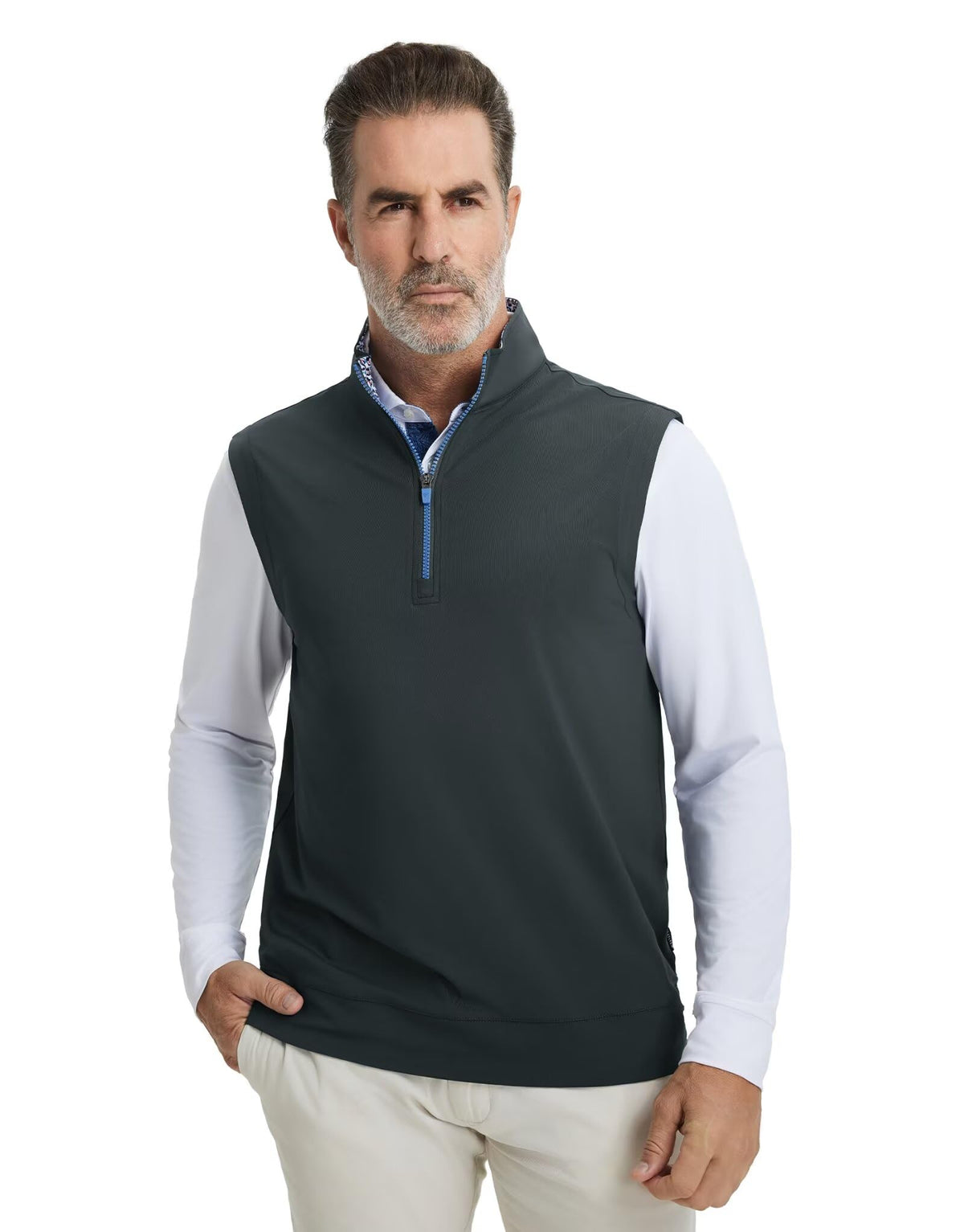 M MAELREG vest paired with jacket for versatile casual and sporty outfits.