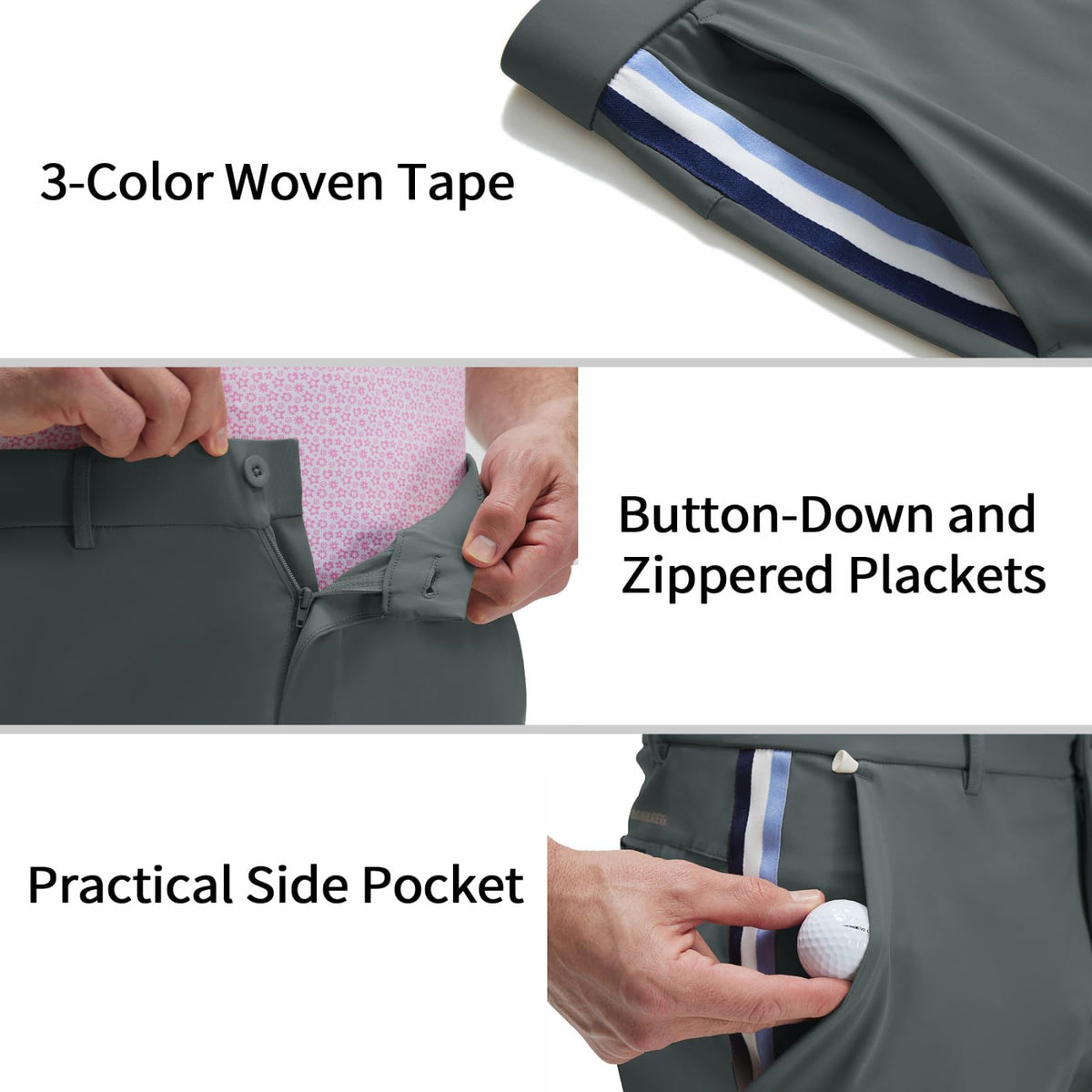 M MAELREG men's stretch work pants back pocket detail