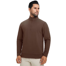 M MAELREG quarter-zip pullover back view highlighting slim layering fit