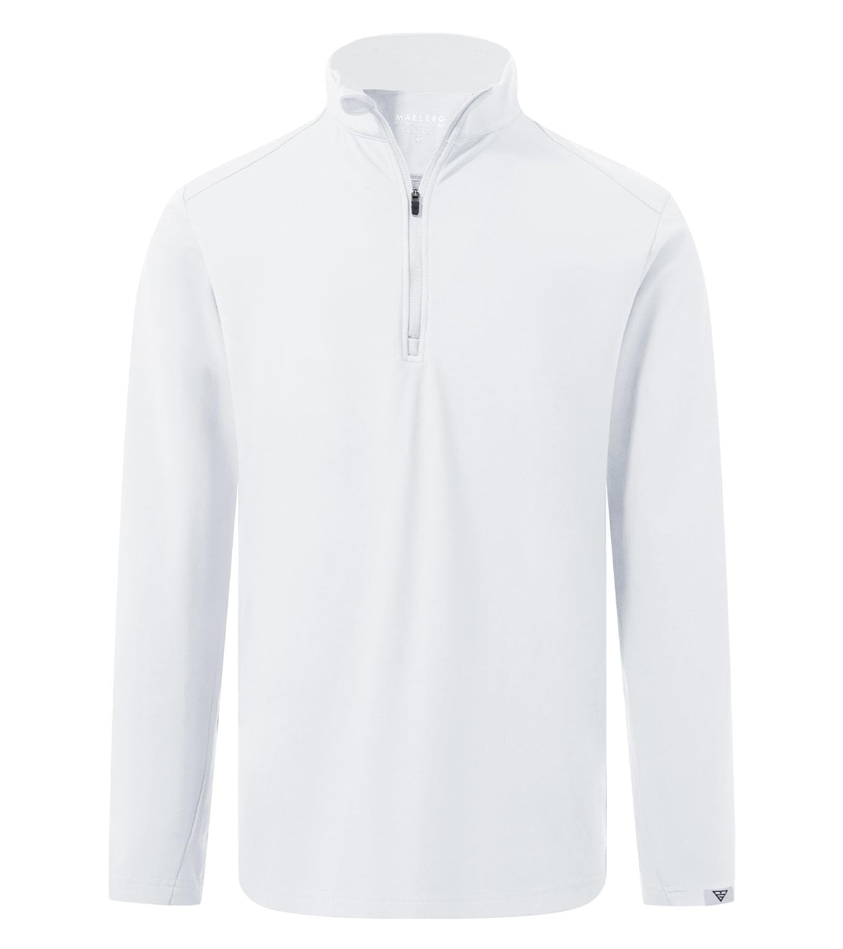 M MAELREG quarter zip pullover fabric texture close-up with brushed lining