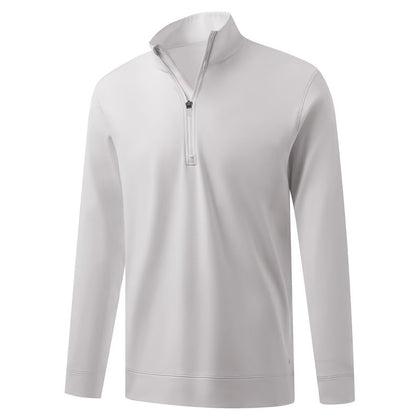M MAELREG quarter-zip pullover front view showing versatile layering for cool weather.