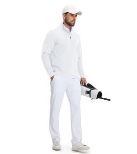 M MAELREG model wearing pullover on course for golf and outdoors