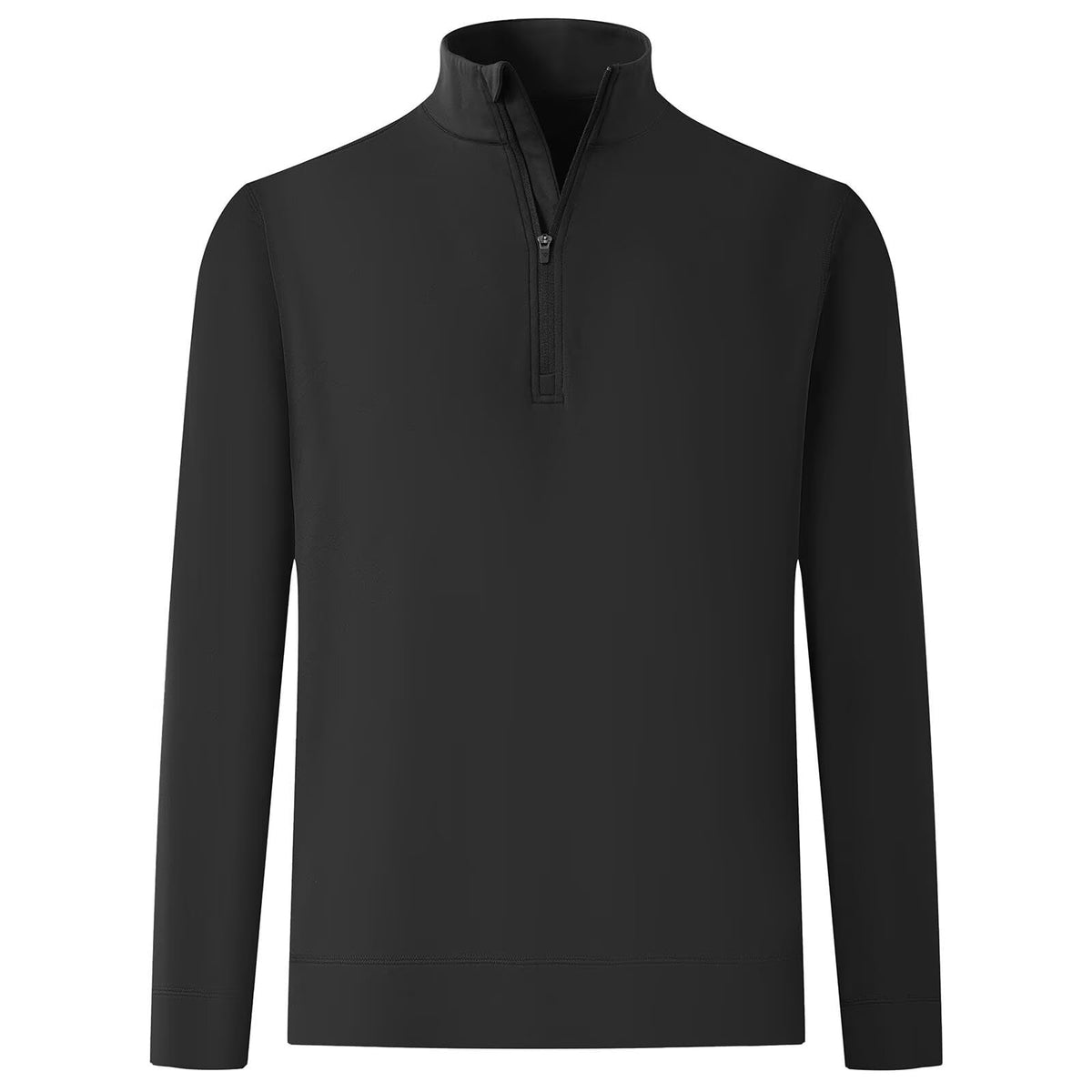 M MAELREG quarter zip pullover on model during golf and casual layering.