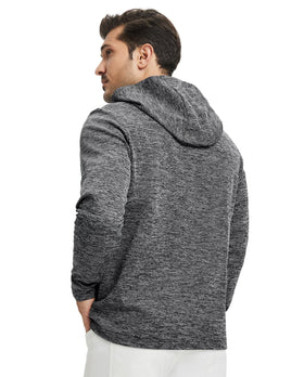 M MAELREG sweatshirts hood detail demonstrates roomy hood for cooler mornings
