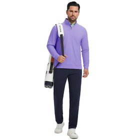 M MAELREG regular-fit lavender pullover pairs with tees and jackets