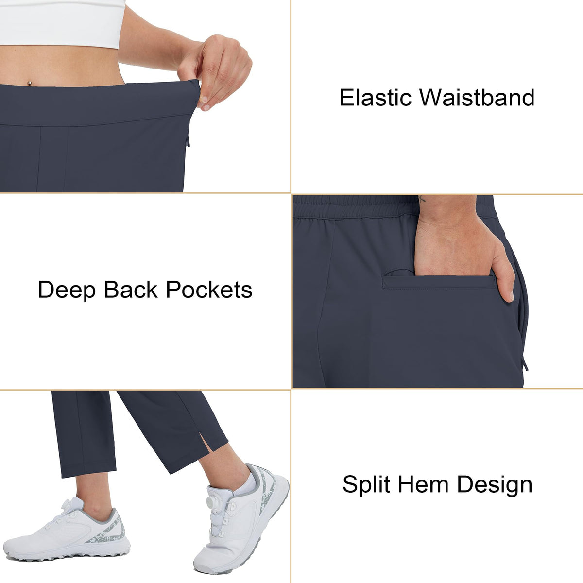 M MAELREG womens golf pants quick-dry-fabric keeps you fresh during workouts.