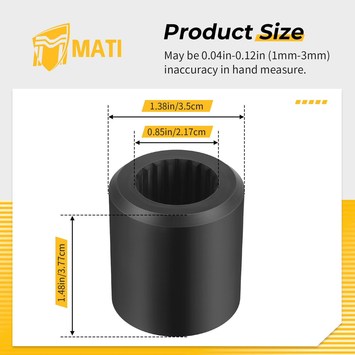 M MATI 19-spline coupler showing corrosion-resistant material